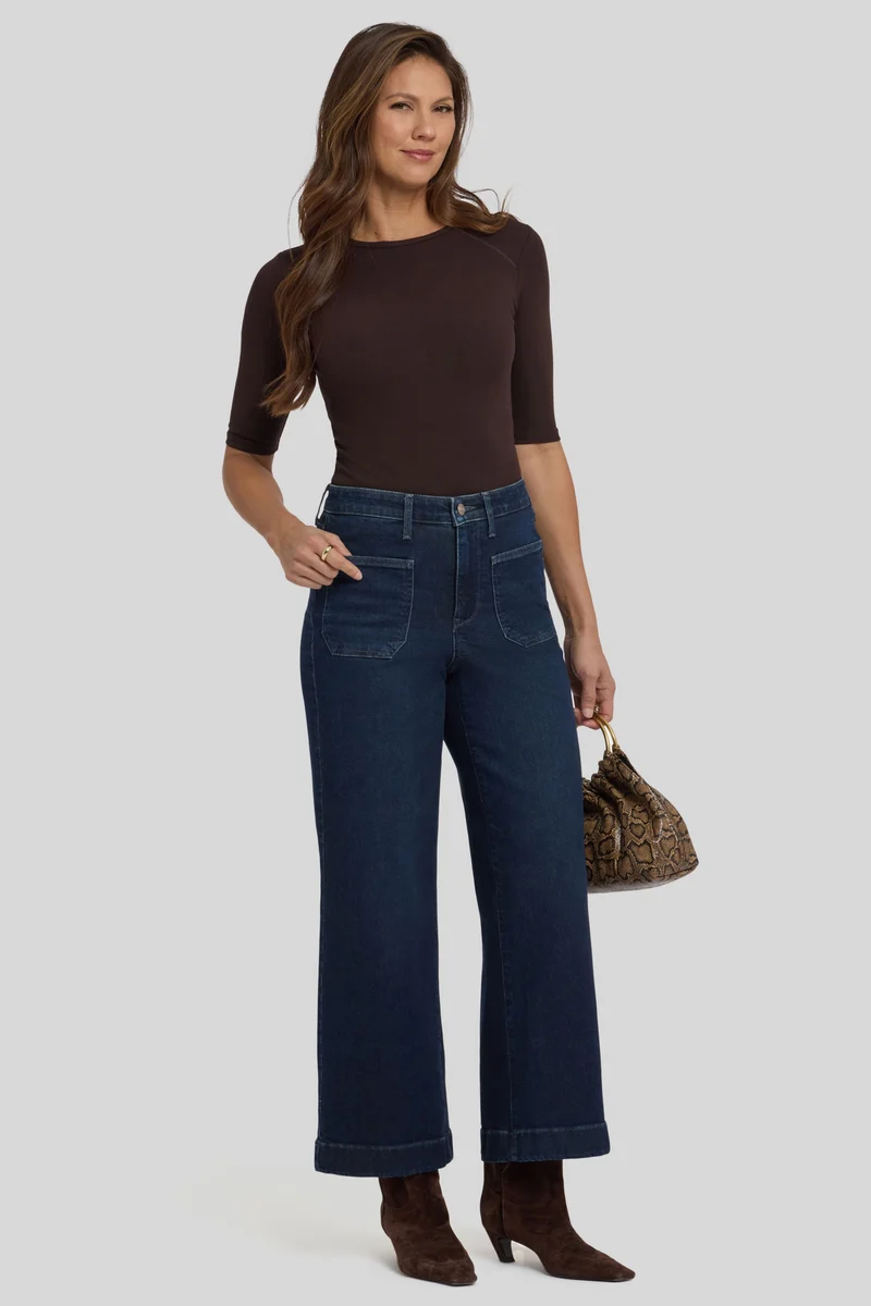 Teresa Wide Leg Ankle | Blacken Blue