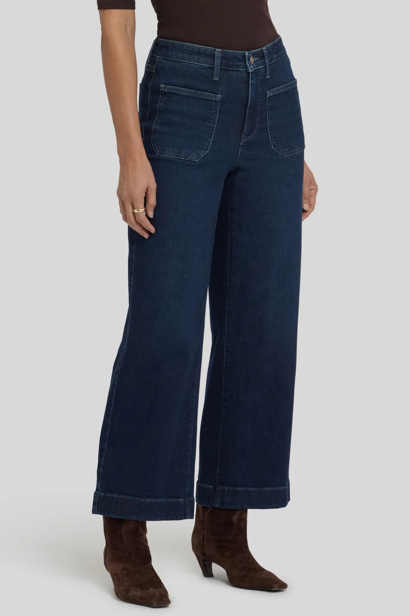 Teresa Wide Leg Ankle | Blacken Blue