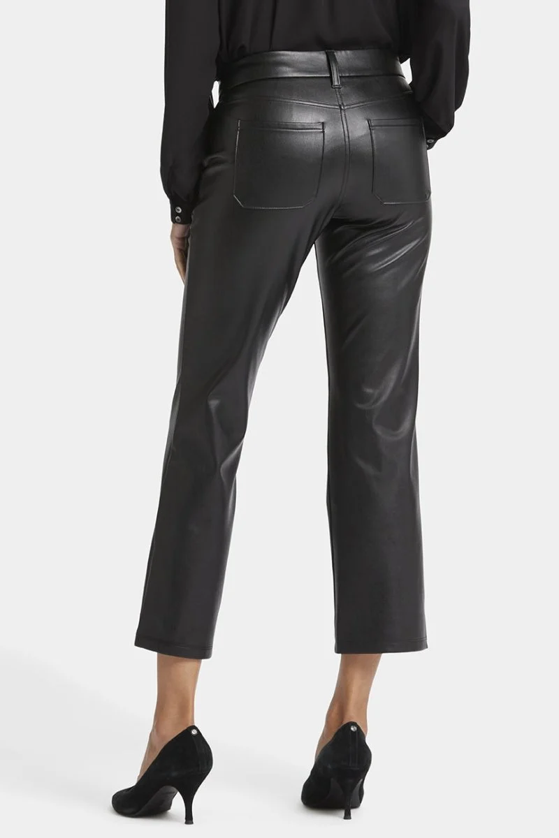 Faux Leather Straight Sculpt-Her™ Knöchelhose Schwarz | Black
