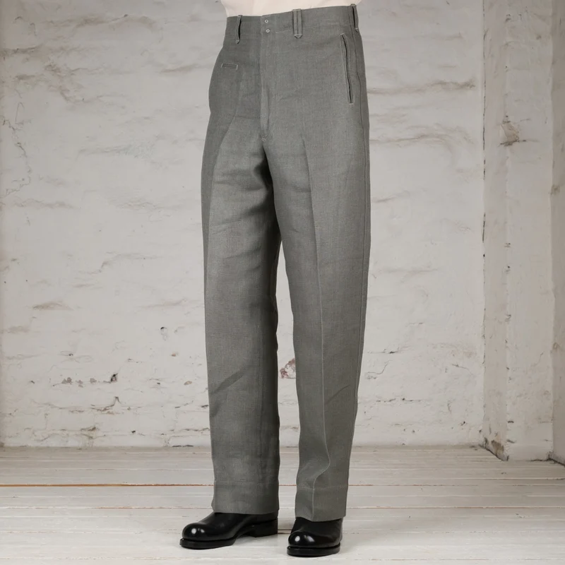 Pier Trousers Double Face Linen Serge Sage