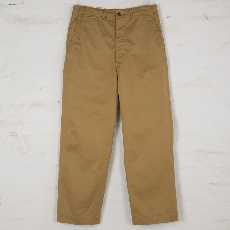 Vintage Fit Army Trousers Khaki