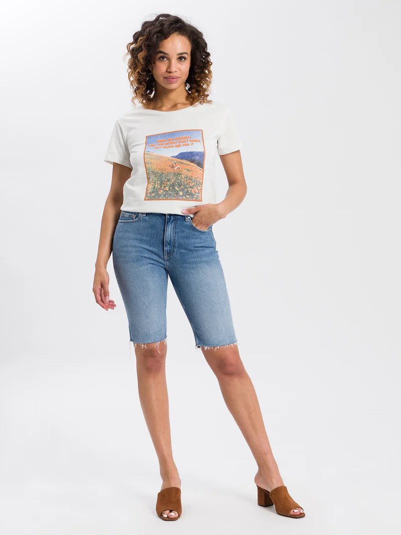Marisa Damen Jeans Shorts hellblau