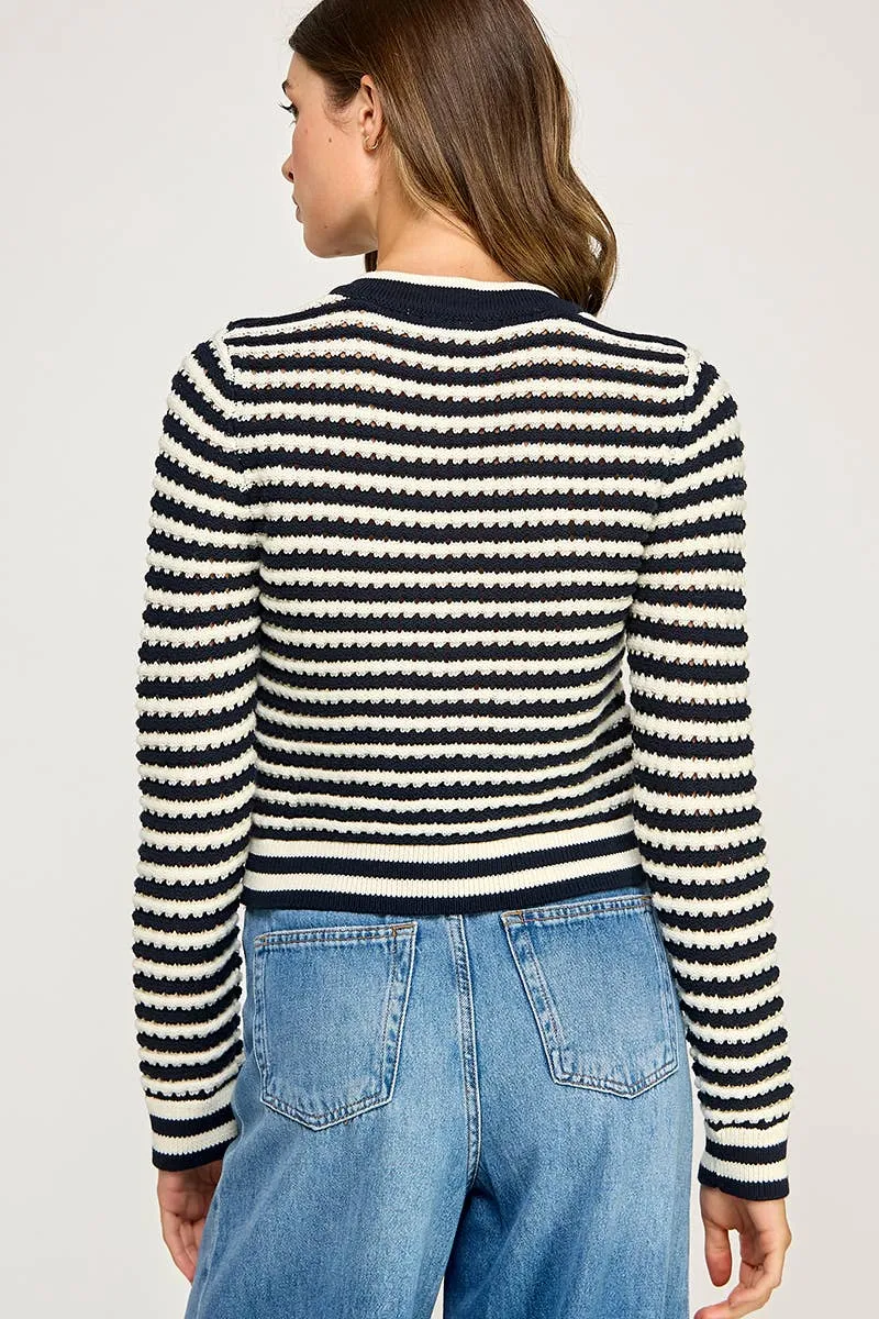 Textured Striped Cardigan
