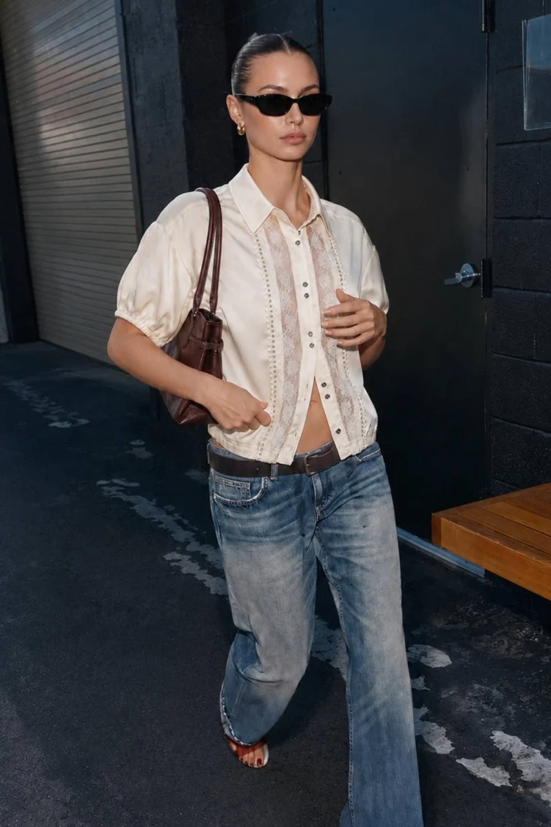 Lace Crepe Shirt