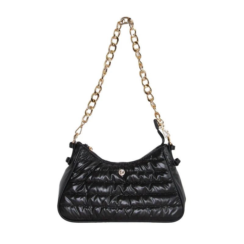 Puffer Shoulder or Crossbody Bag Black