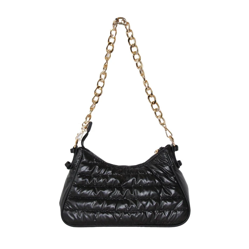 Puffer Shoulder or Crossbody Bag Black