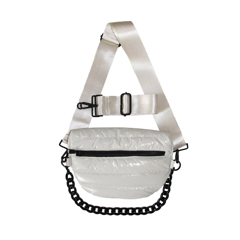 Nina puffer Crossbody Shoulder Belt Bag Vanilla Cream