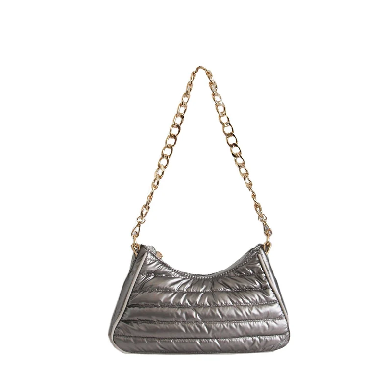 Puffer Shoulder or Crossbody Bag Gray