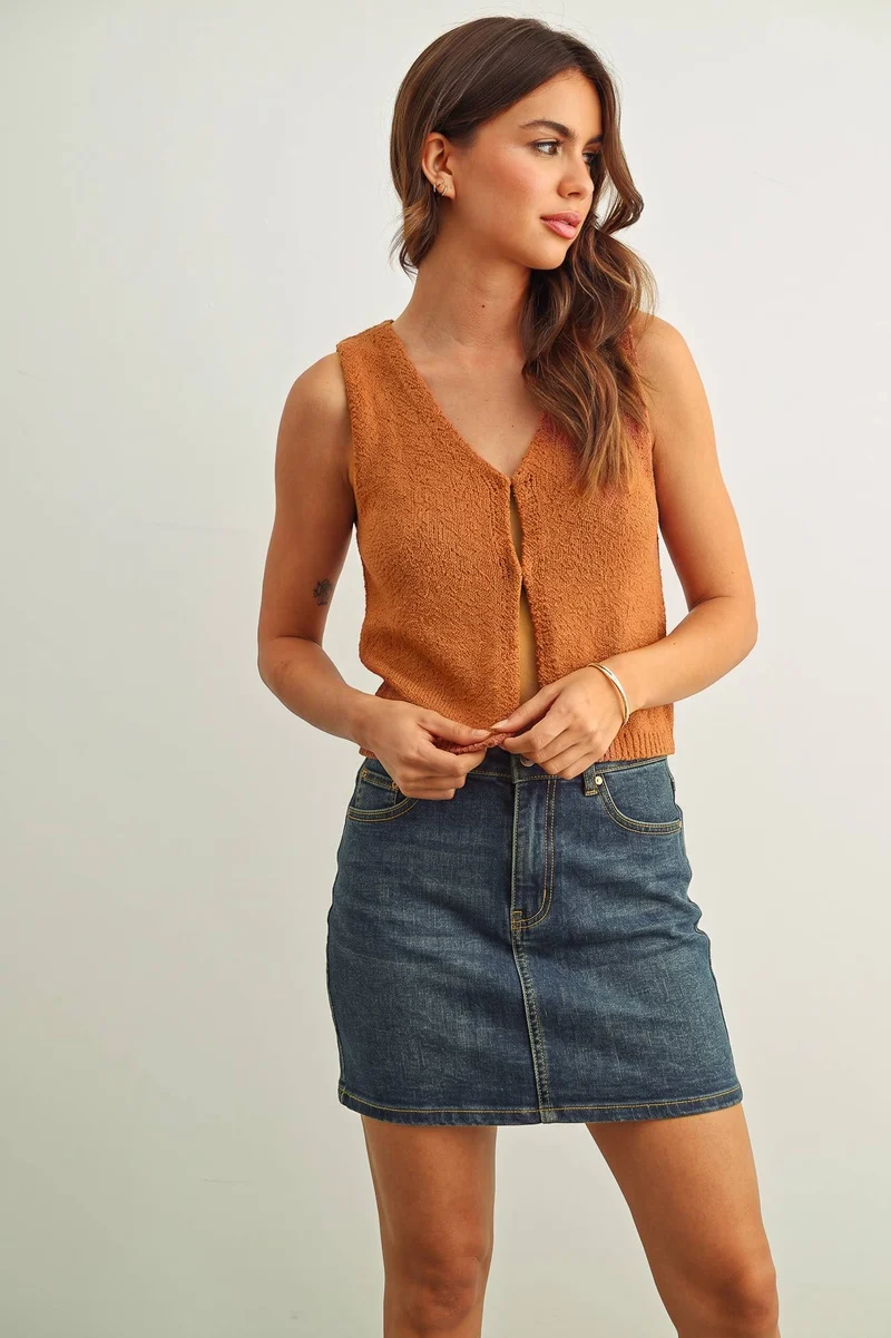 Beige Knit Vest
