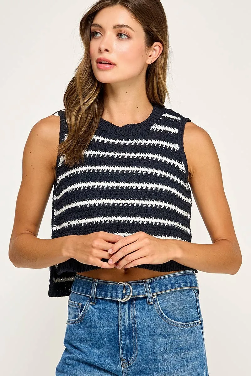 Navy Striped Tank