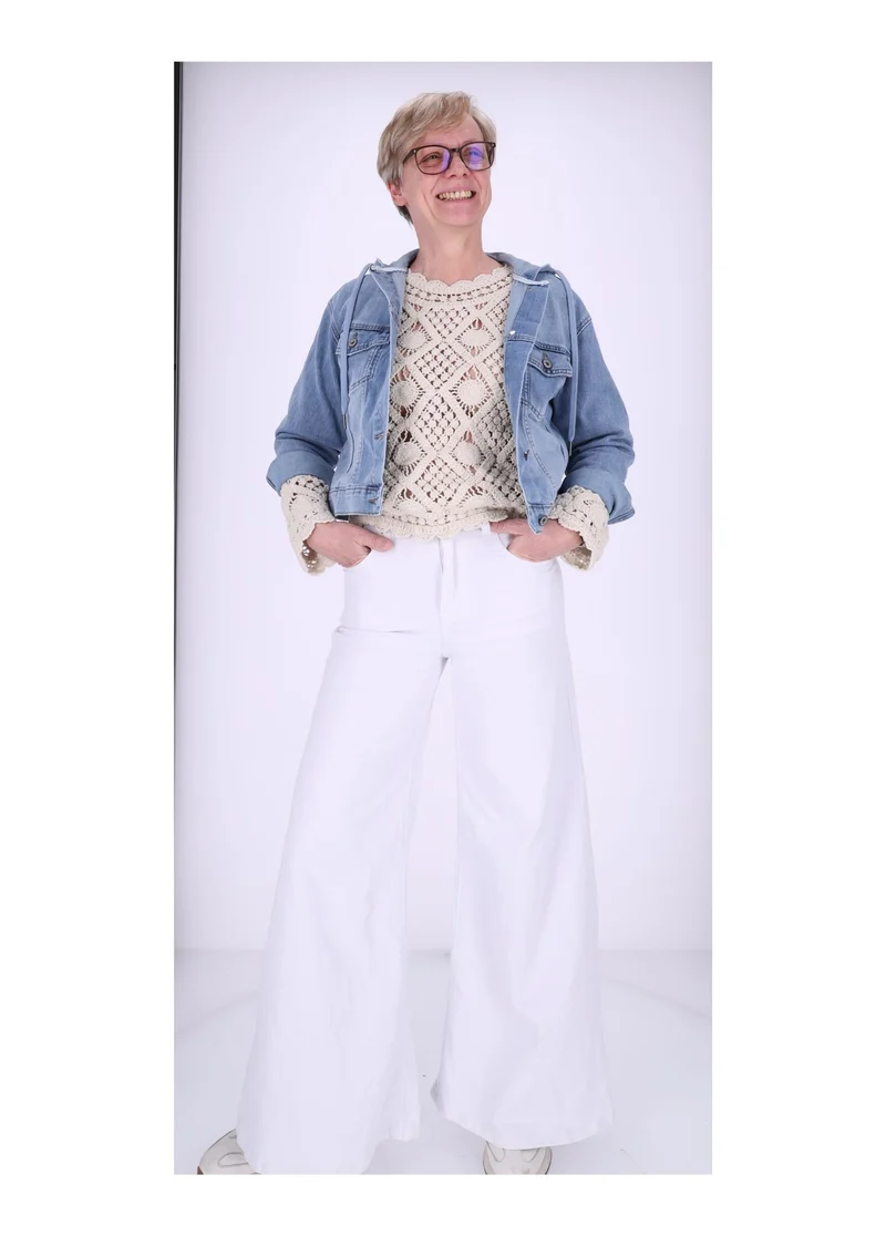 Splash of Color Damen Jeans weites Bein