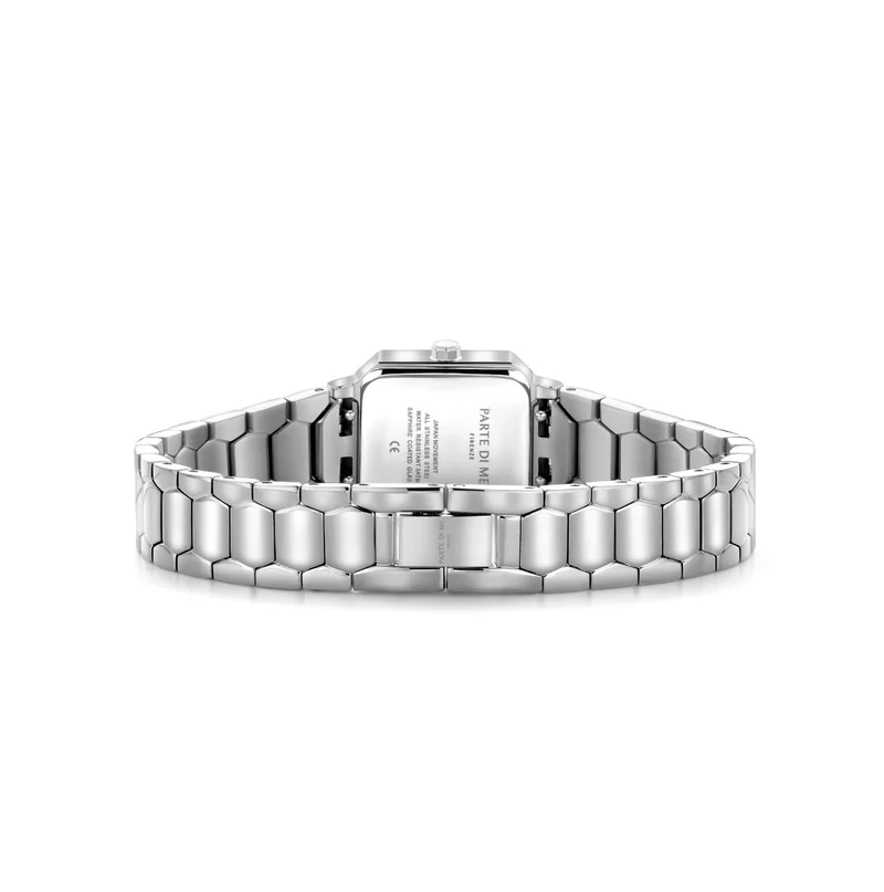 Parte di Me Orologio square ladies watch silver coloured and white PDM09027