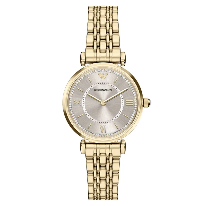 Emporio Armani Round Gold Dial Watch AR11766