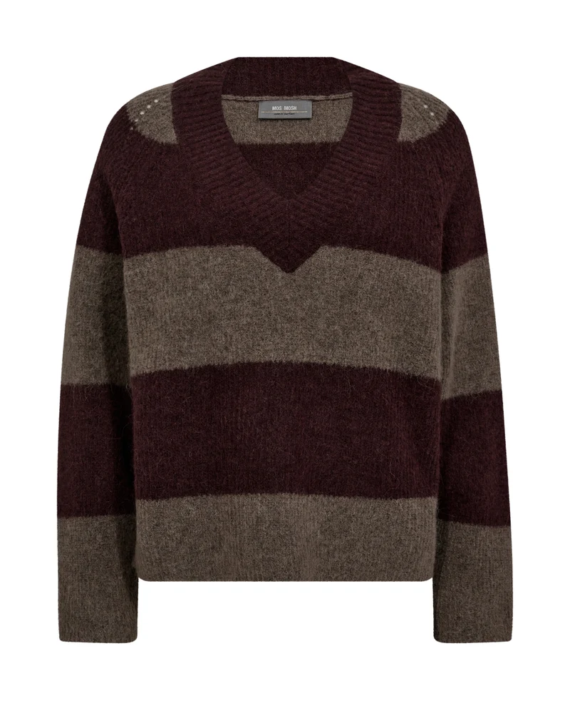 MMTaci Stripe LS V-Neck Knit