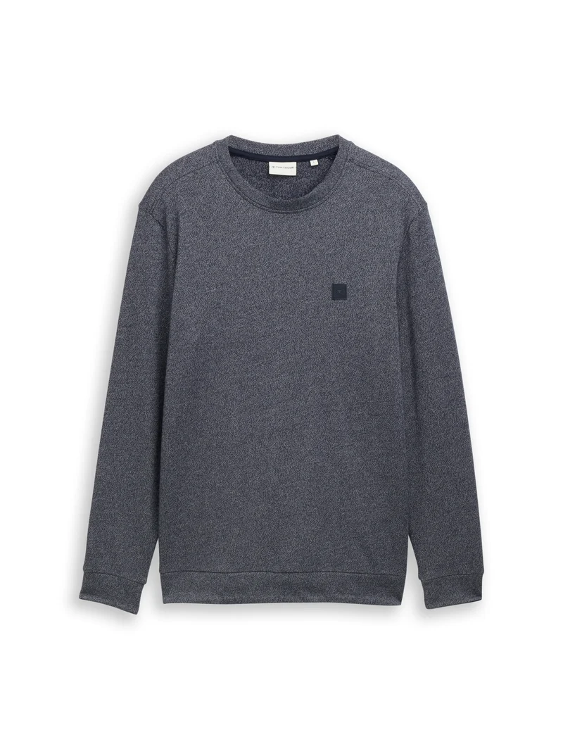 structured longsleeve, navy grindle structure