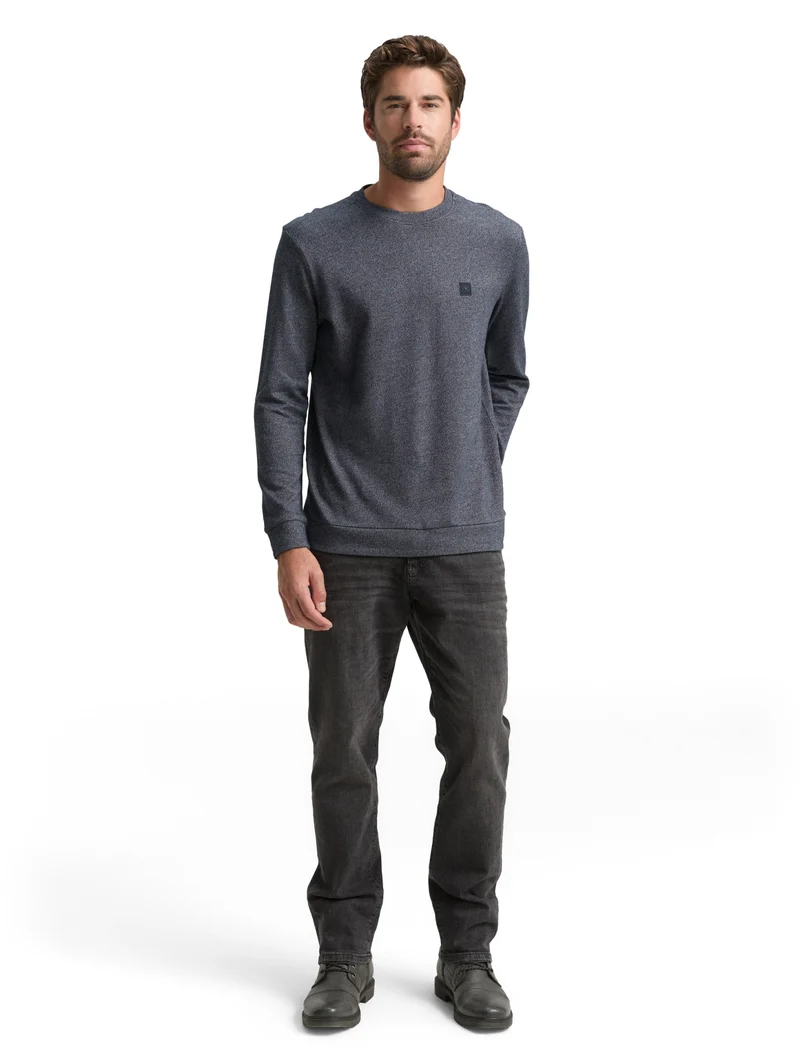 structured longsleeve, navy grindle structure