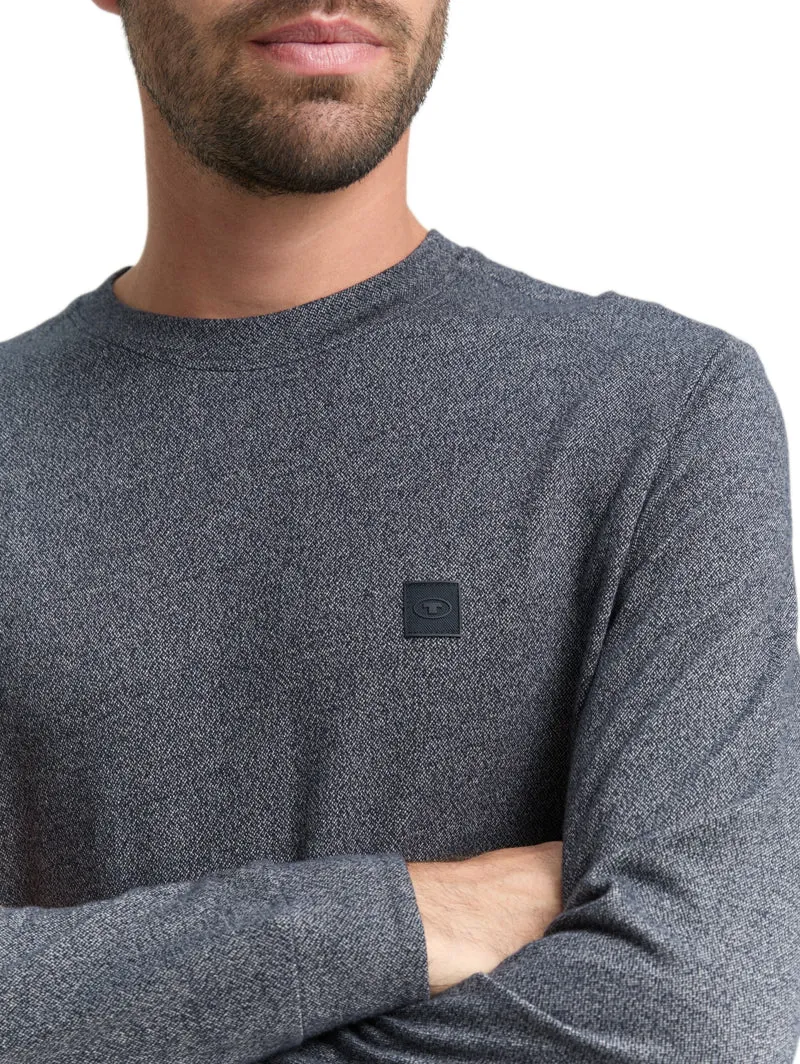 structured longsleeve, navy grindle structure