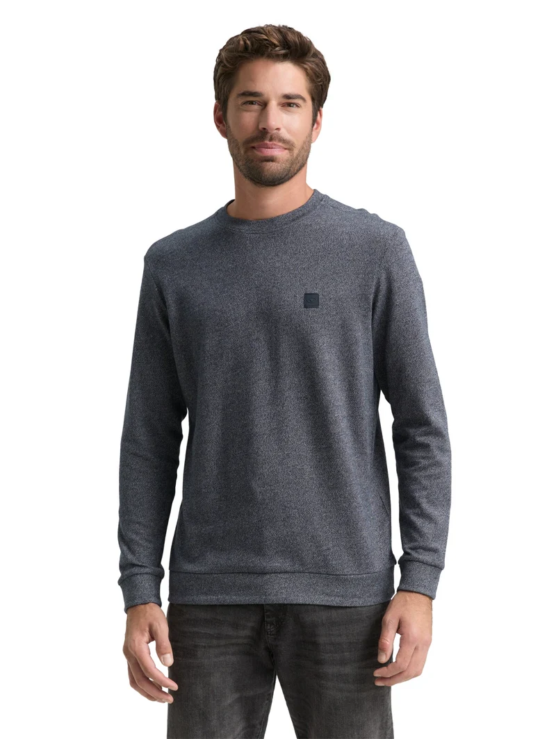 structured longsleeve, navy grindle structure