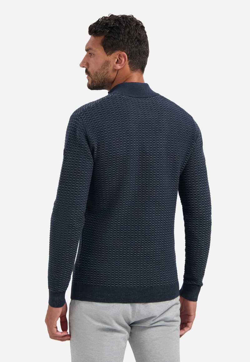 Pullover Half Zip Jacquard Plated, Night