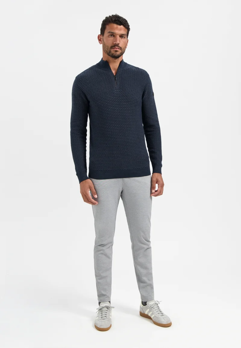 Pullover Half Zip Jacquard Plated, Night