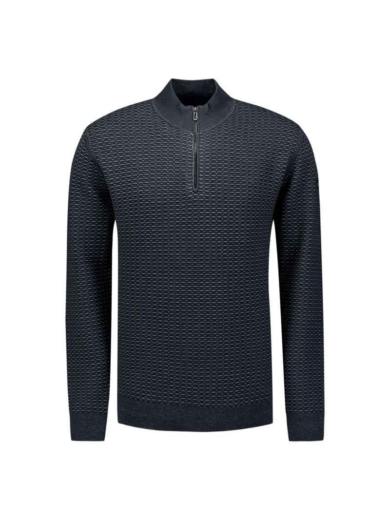Pullover Half Zip Jacquard Plated, Night