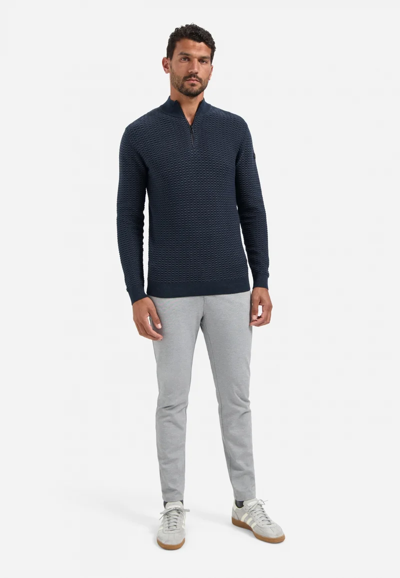 Pullover Half Zip Jacquard Plated, Night