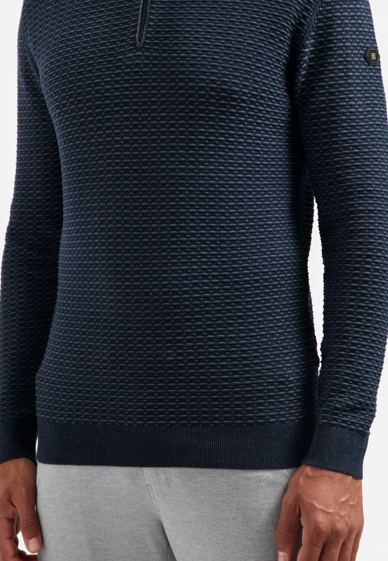 Pullover Half Zip Jacquard Plated, Night