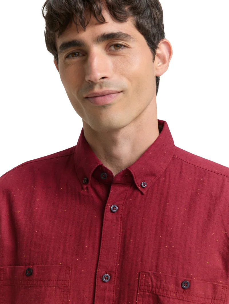 structured shirt, red nep structure