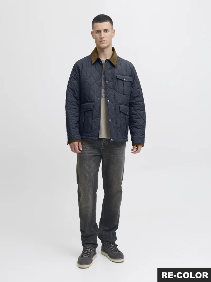JPRBLUBRYAN QUILTED JACKET, Dark Navy