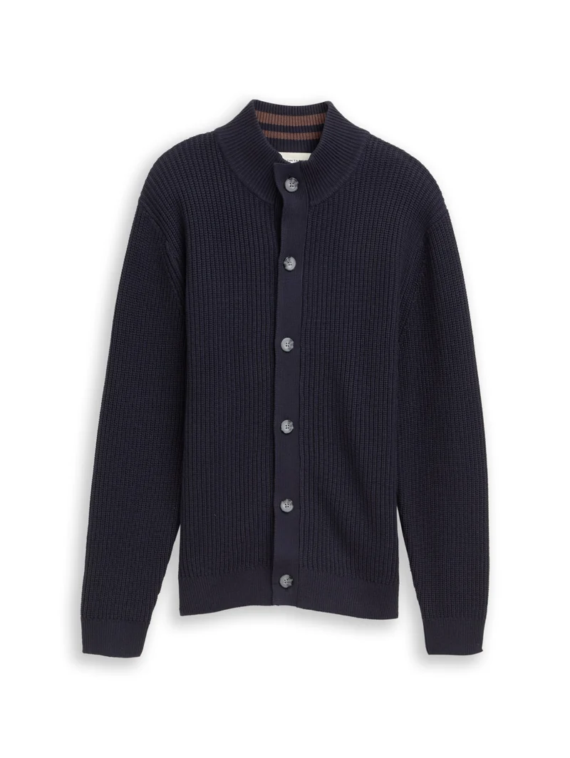 knitted rib jacket, sky captain blue