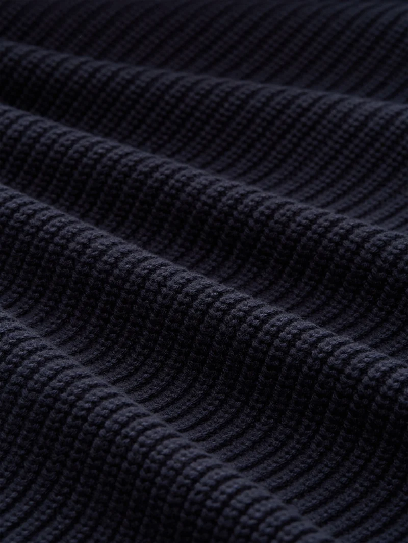 knitted rib jacket, sky captain blue