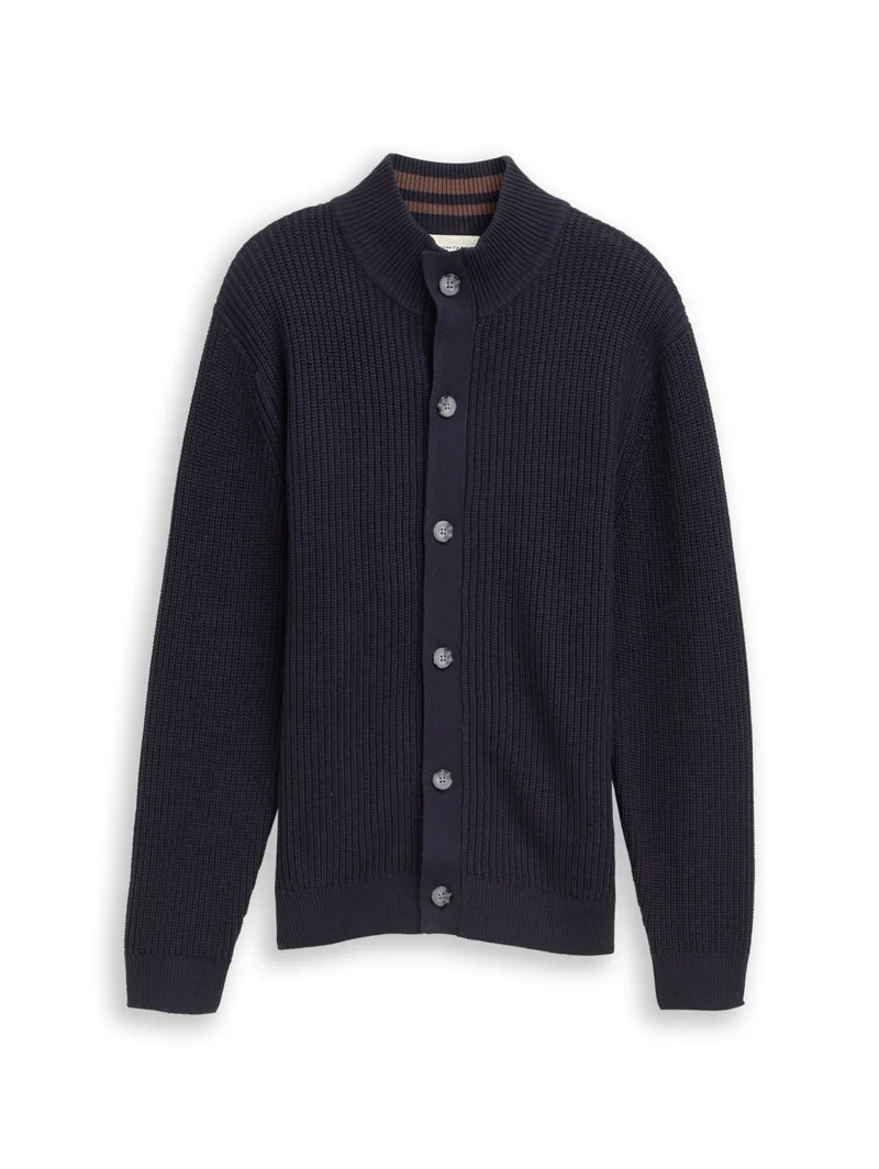 knitted rib jacket, sky captain blue