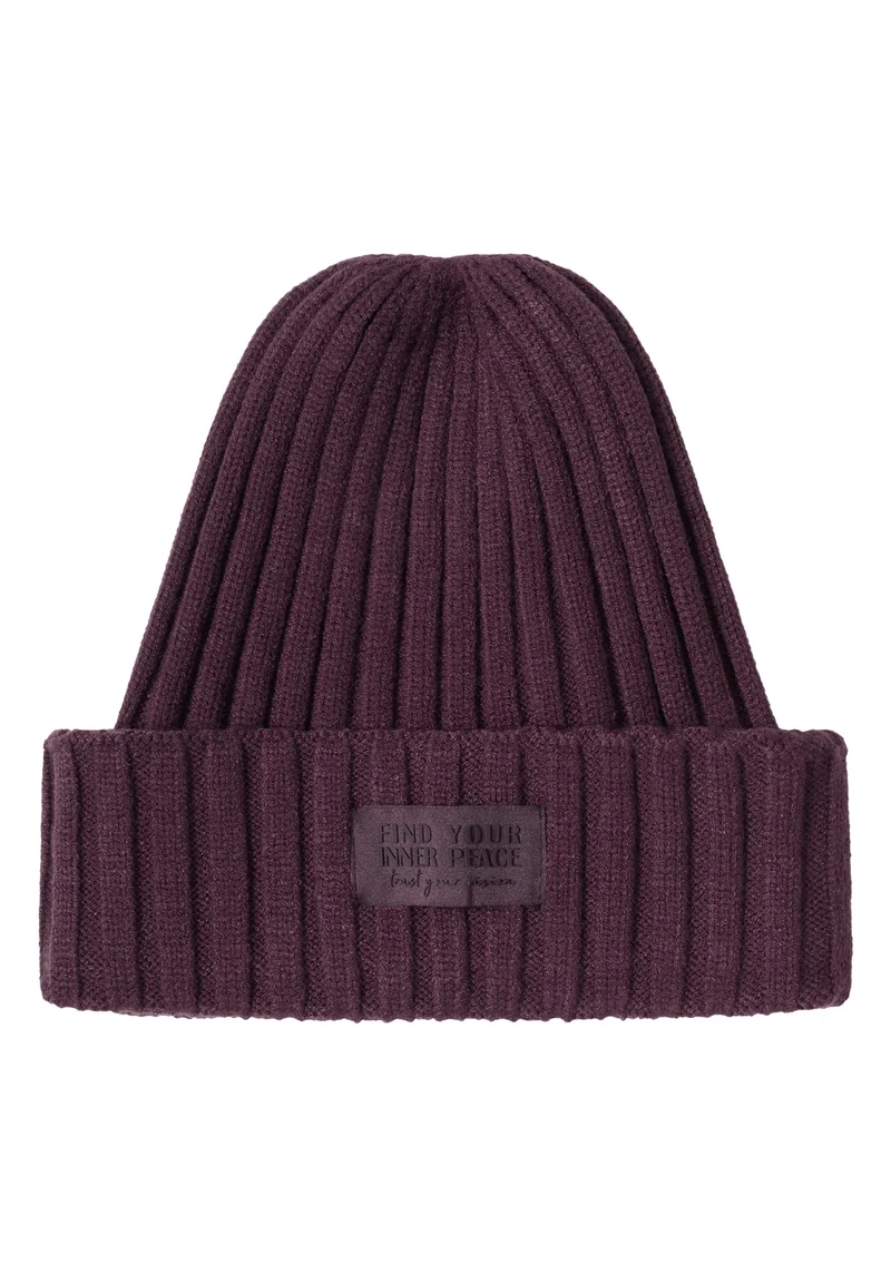 O_ TOS Solid Knit Cap, dark plum
