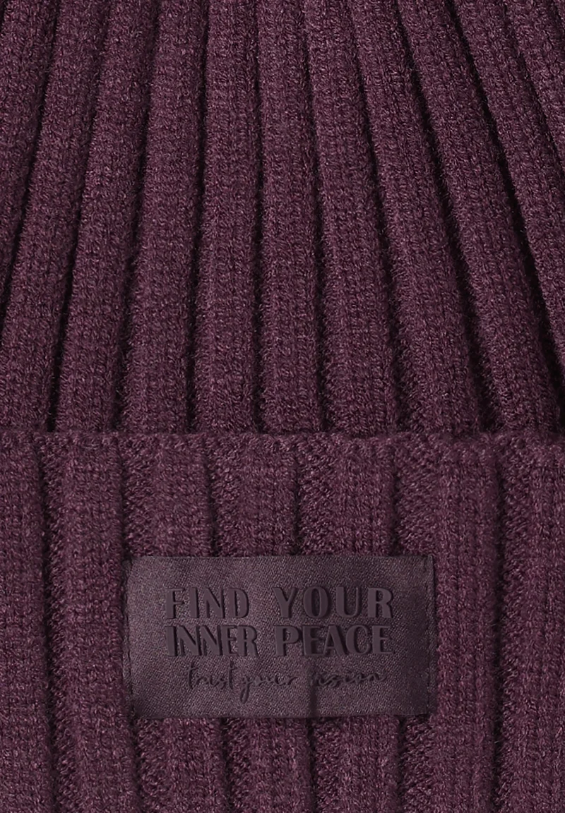 O_ TOS Solid Knit Cap, dark plum
