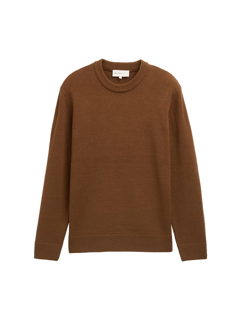 basic crew neck knit, Golden Clay