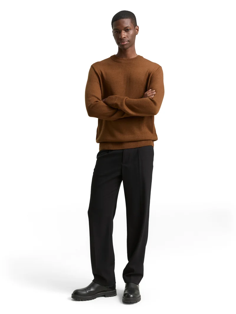 basic crew neck knit, Golden Clay