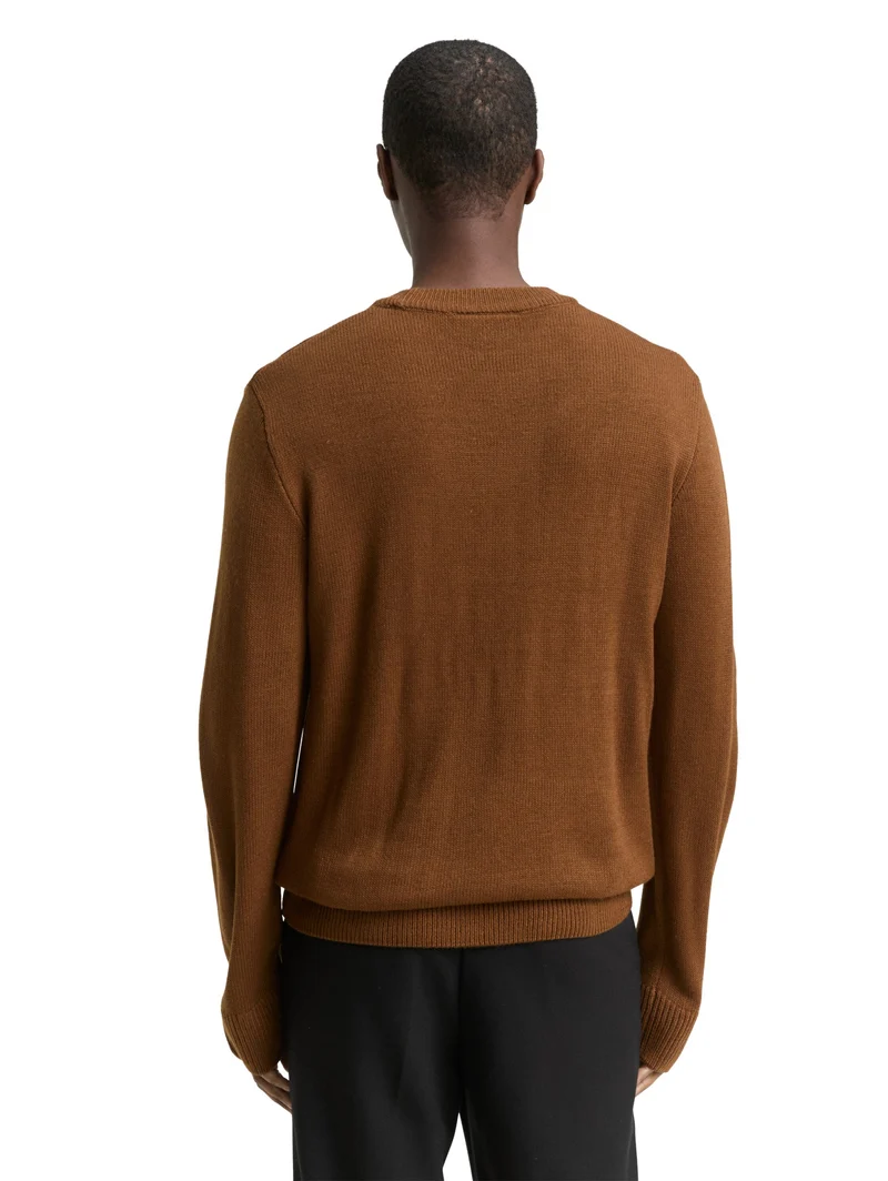 basic crew neck knit, Golden Clay