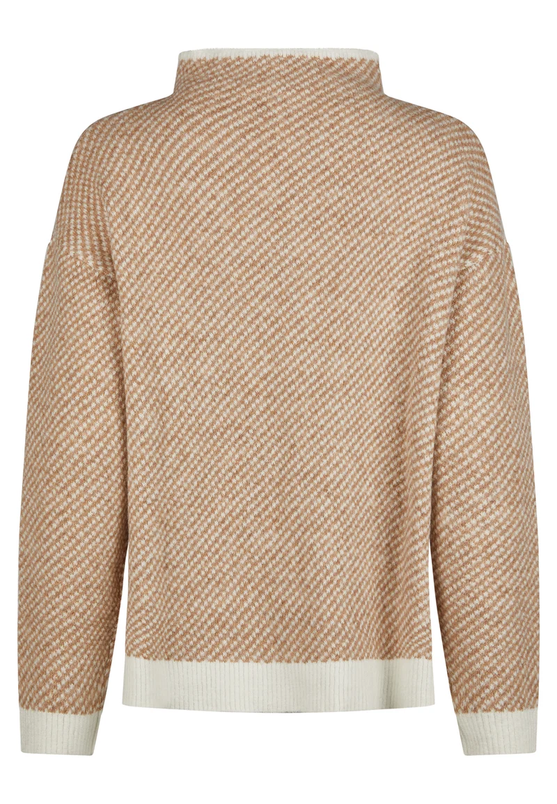 SWEATER, LT CAMEL BEIGE STRIPE