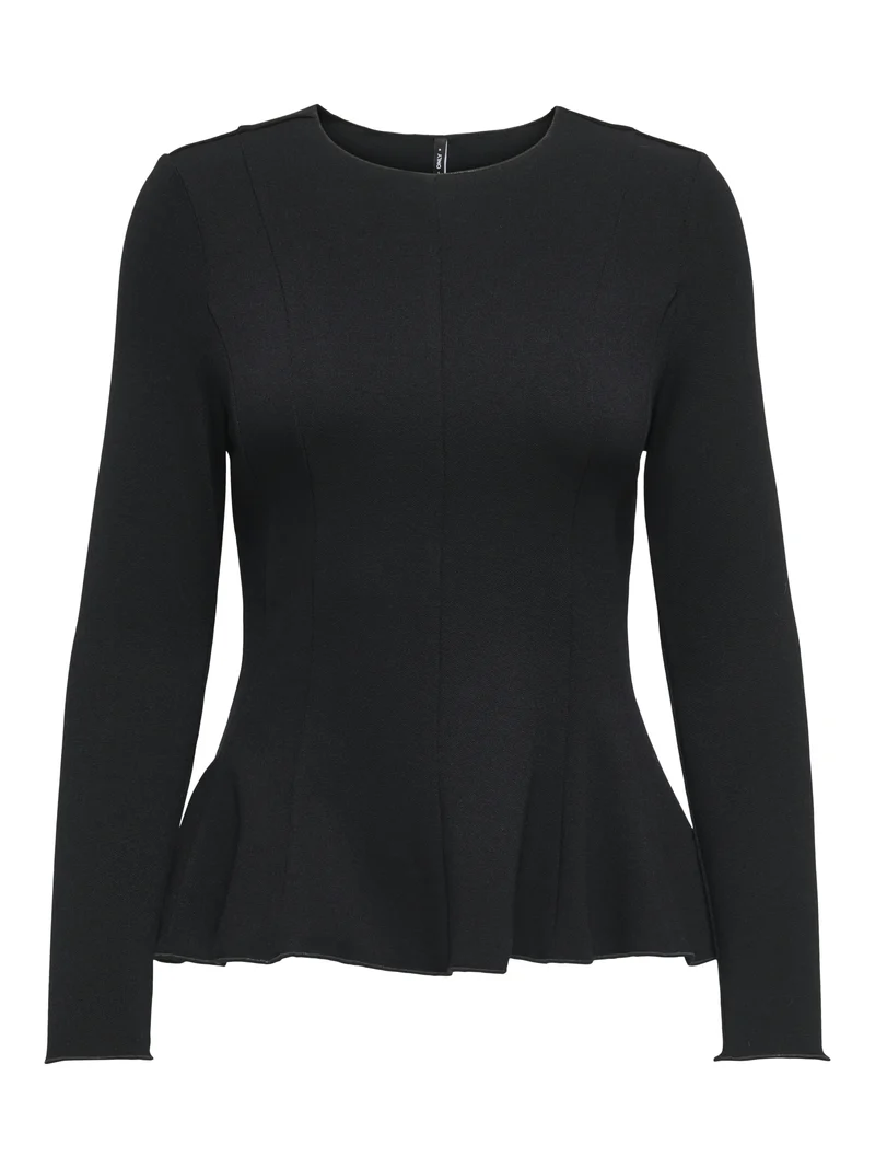 ONLKENYA L/S PEPLUM TOP JRS, Black