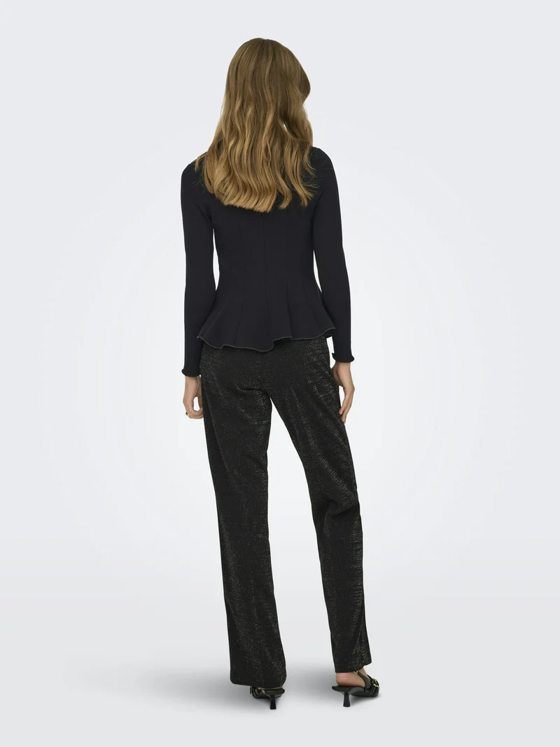 ONLKENYA L/S PEPLUM TOP JRS, Black