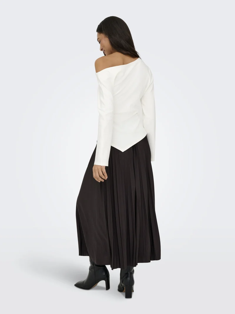 JDYCATIE L/S ASSYMETRIC TOP JRS, Cloud Dancer