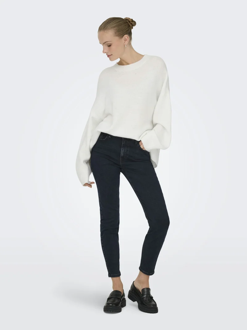 JDYSONJA L/S O-NECK PULLOVER KNT, Cloud Dancer/MELANGE
