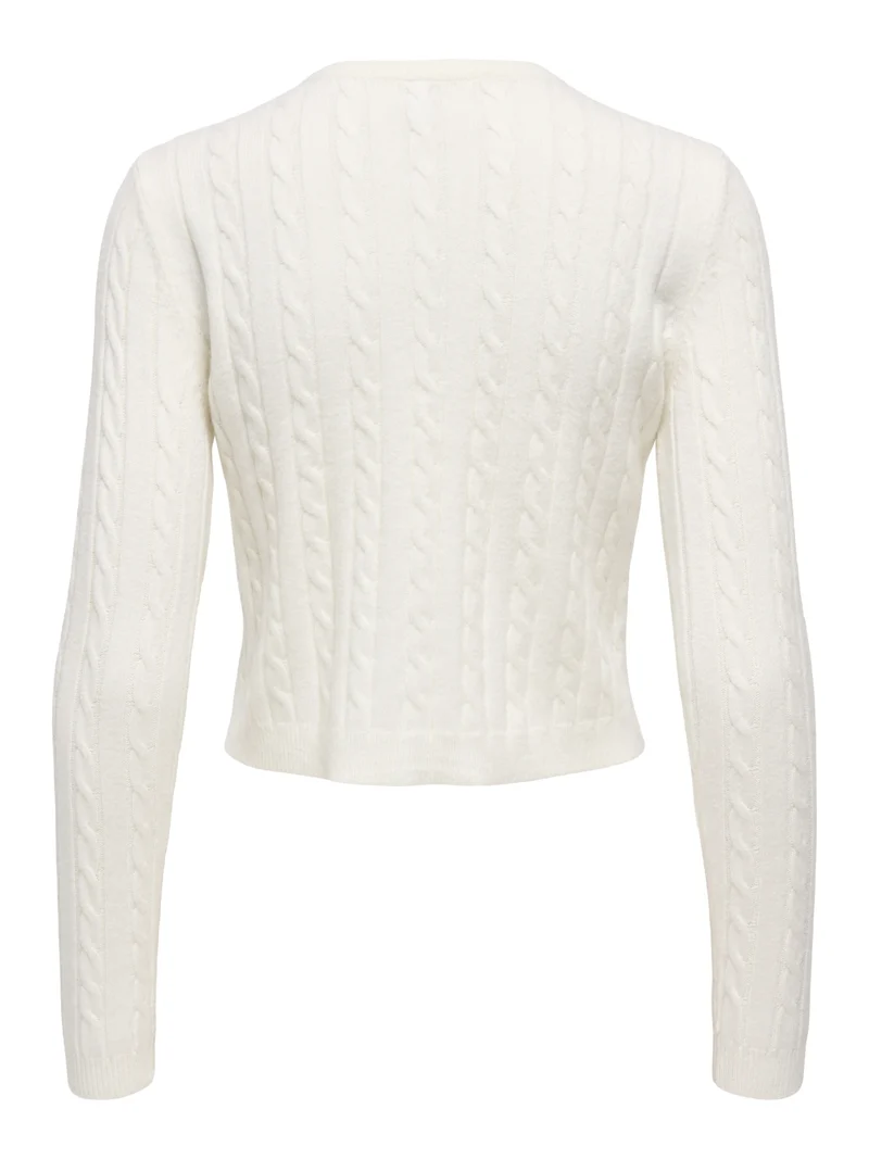 ONLKATIA LS CABLE BUTTON CARDIGAN C, Baby'S Breath/True Red Heart Emb/Dt