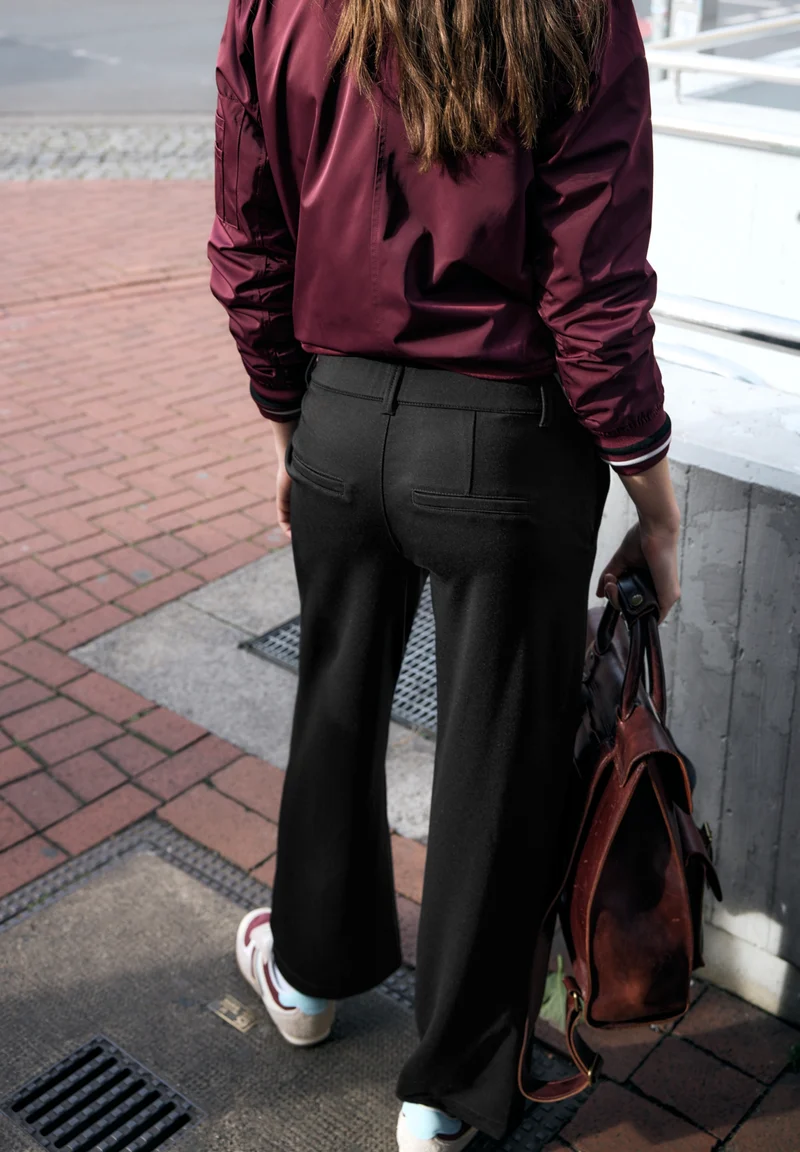 Studio_Wide leg Twill MW, Black