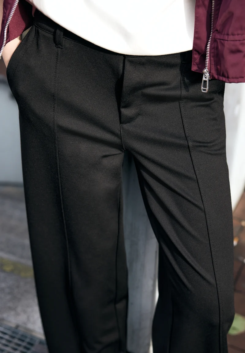 Studio_Wide leg Twill MW, Black