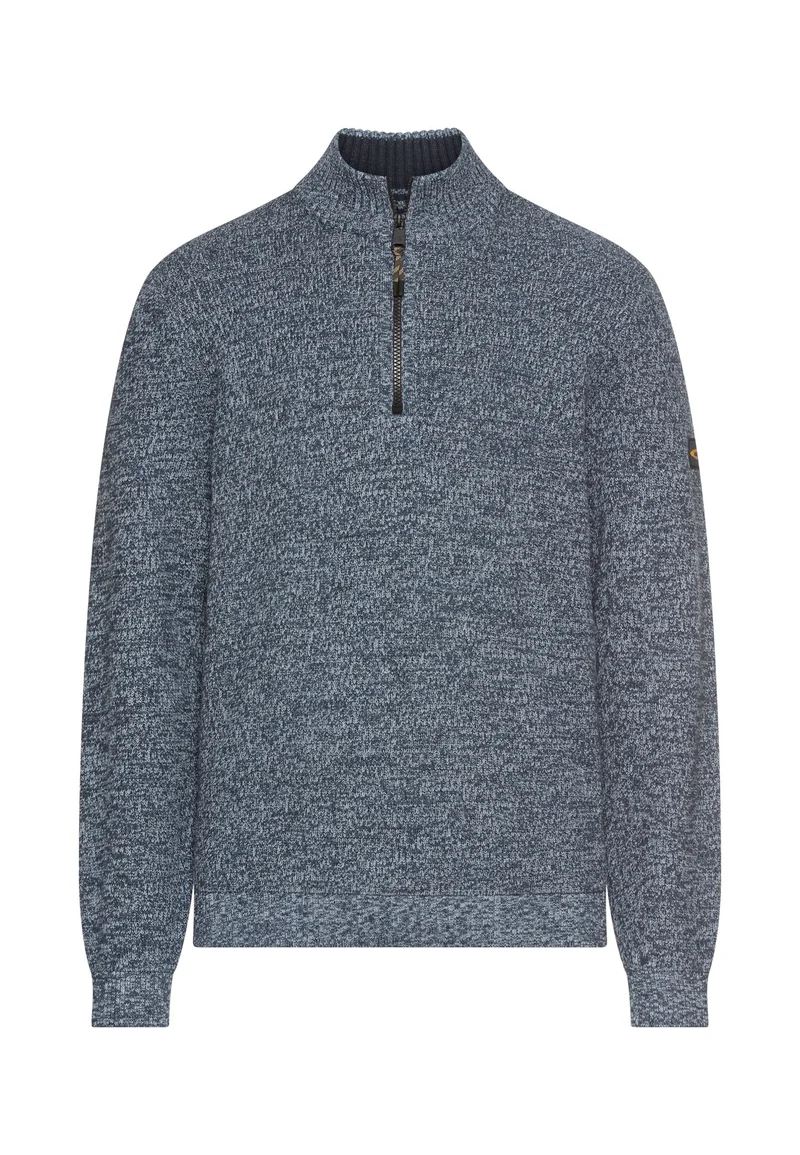 knitted Troyer, Tinted Blue