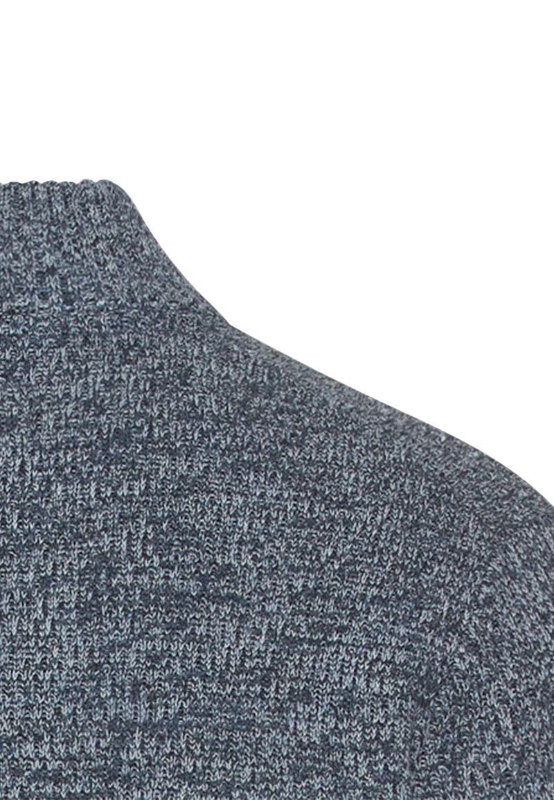 knitted Troyer, Tinted Blue