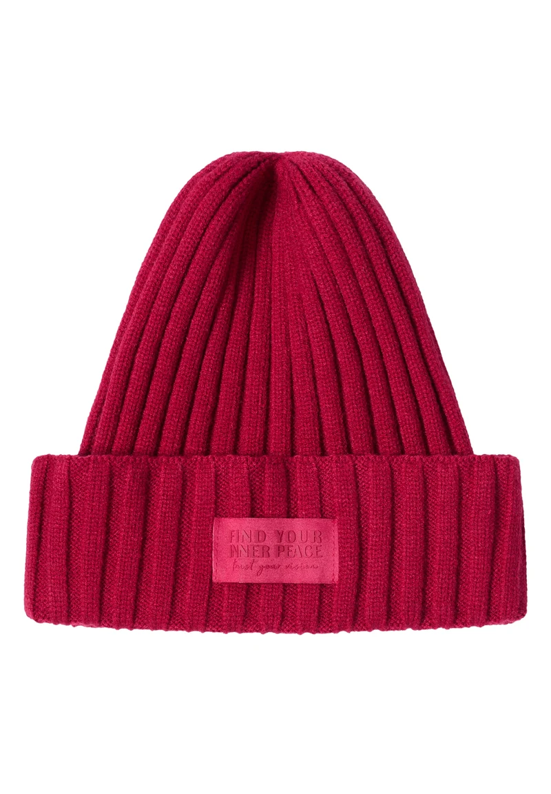 O_ TOS Solid Knit Cap, beaujolais red