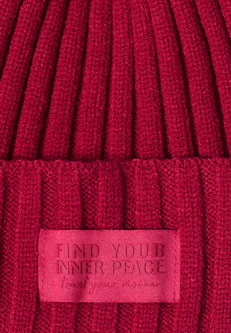 O_ TOS Solid Knit Cap, beaujolais red