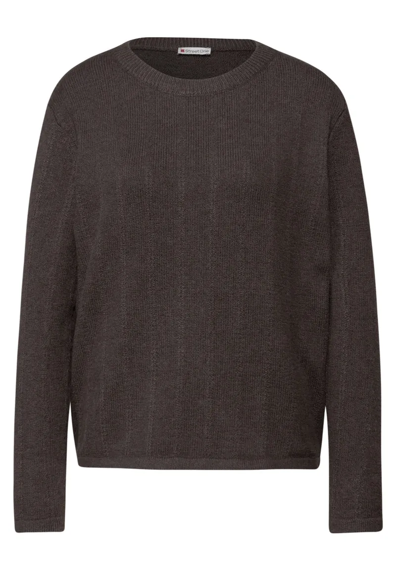 LTD QR_structure sweater, rustic brown mel.